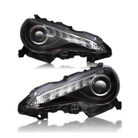 Drl Projector Head Lights - Black / Clear